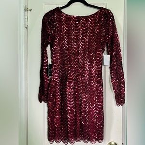 NWT Size Small Holiday Shimmer Dress in the color red.